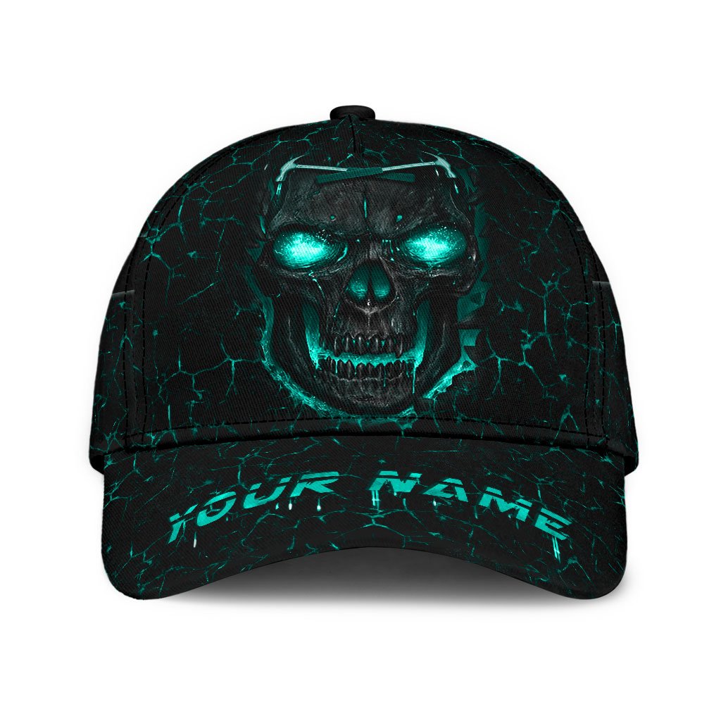 Tmarctee Carpenter Customized Name 3D All Over Printed Classic Cap Blue Skull