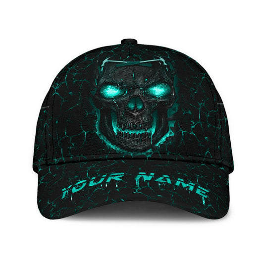 Tmarctee Carpenter Customized Name 3D All Over Printed Classic Cap Blue Skull