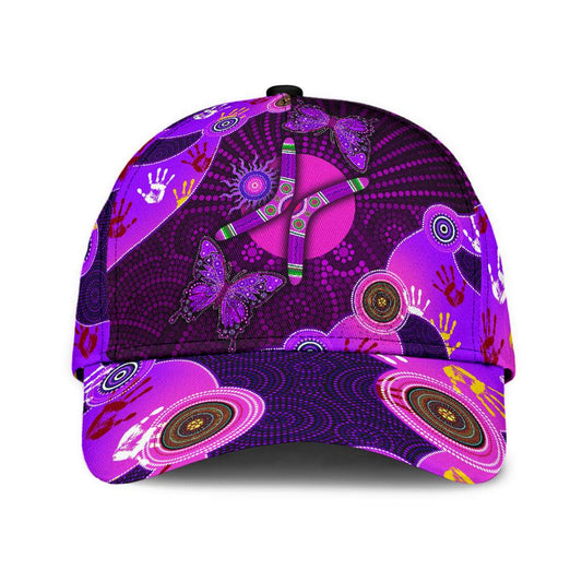 Aboriginal Naidoc Week 2021 Purple Butterflies Classic Cap