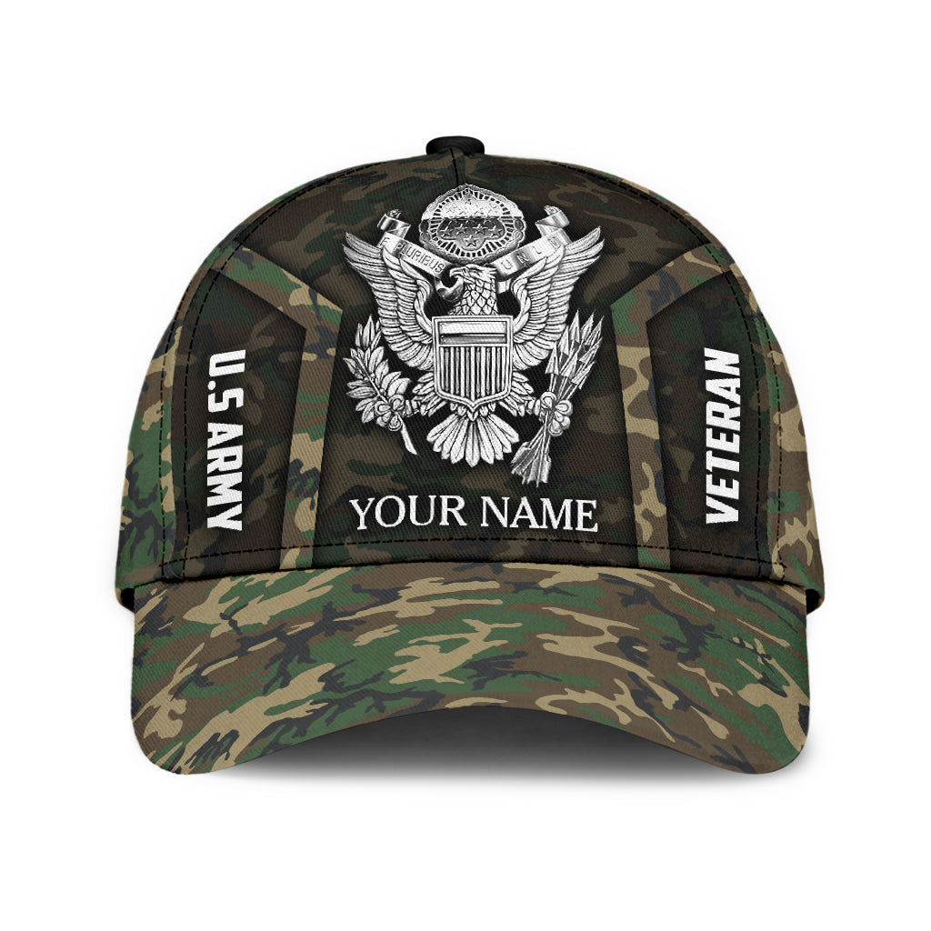 US Army Veteran Personalized Name Classic Cap