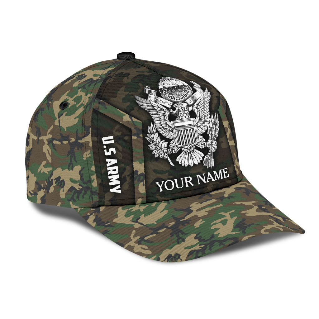 US Army Veteran Personalized Name Classic Cap