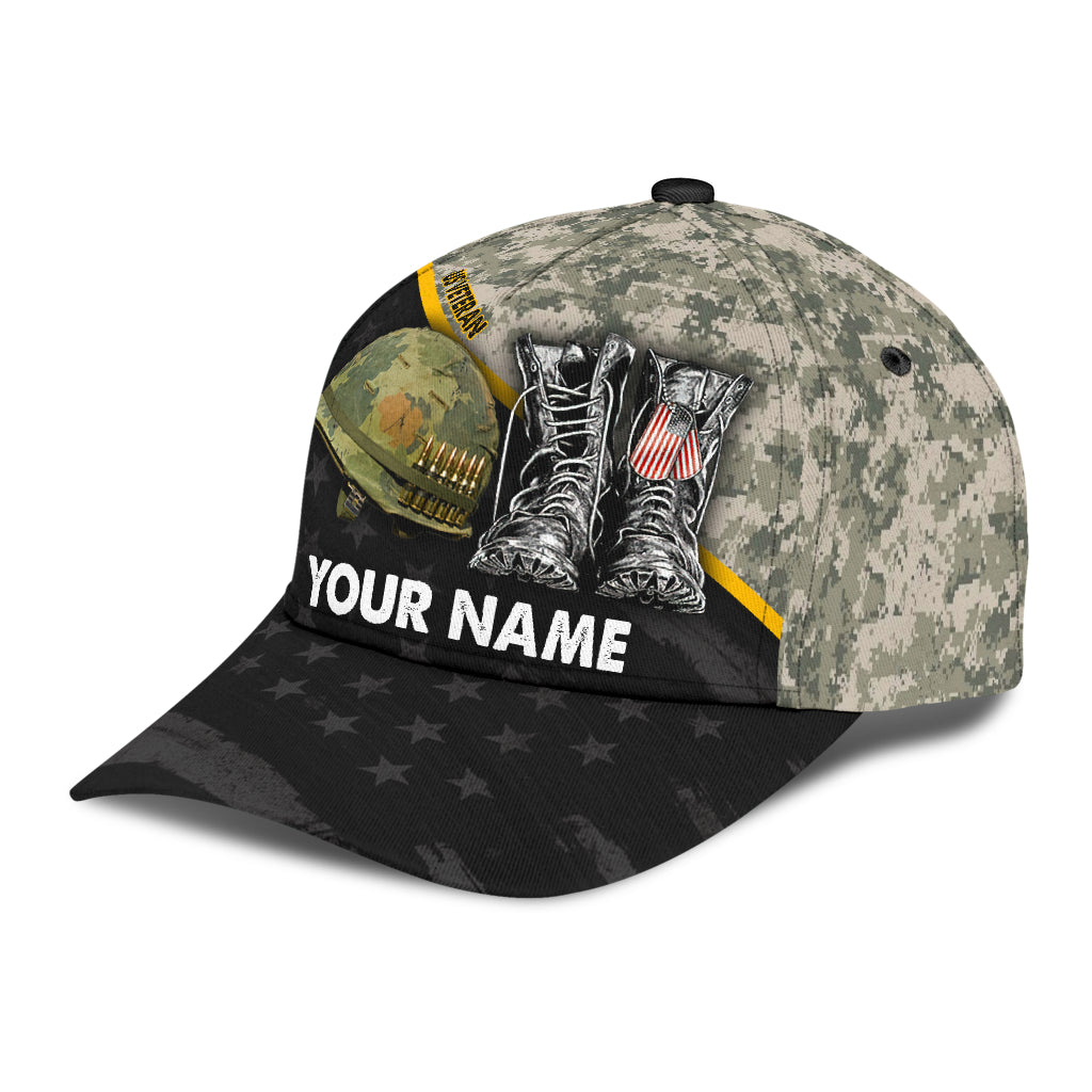 US Army Veteran Personalized Name Classic Cap