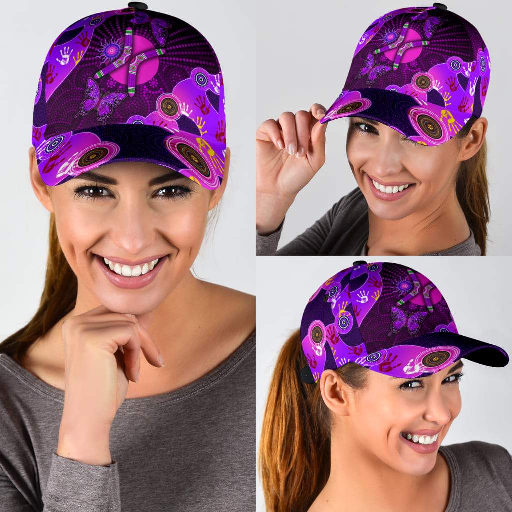 Aboriginal Naidoc Week 2021 Purple Butterflies Classic Cap