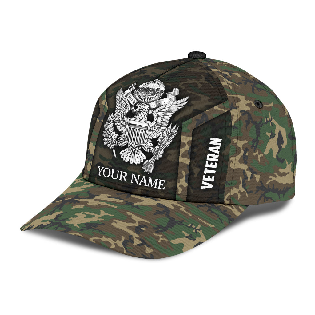 US Army Veteran Personalized Name Classic Cap