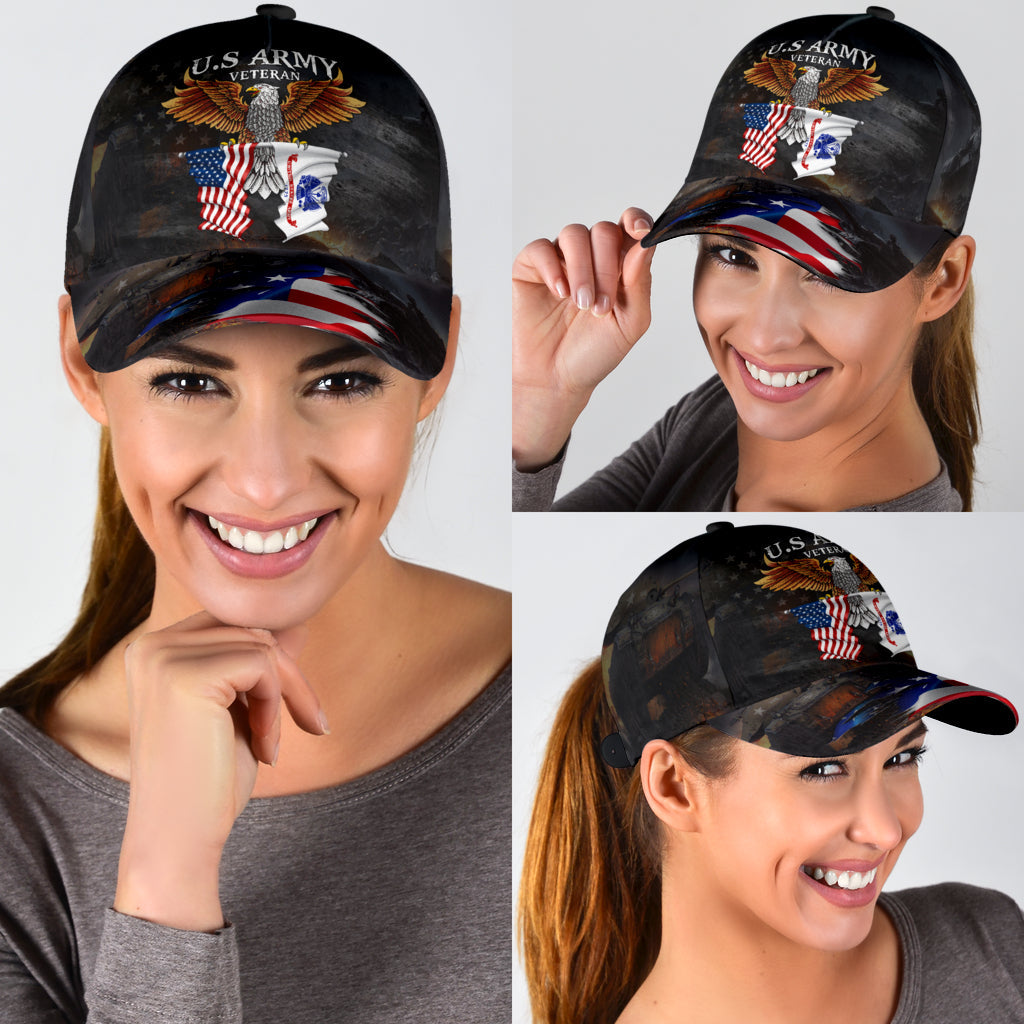 US Army Veteran American Flag Eagle Classic Cap