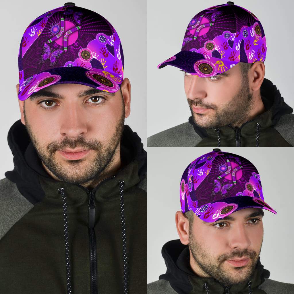 Aboriginal Naidoc Week 2021 Purple Butterflies Classic Cap