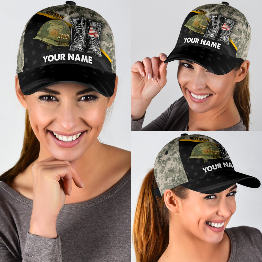 US Army Veteran Personalized Name Classic Cap