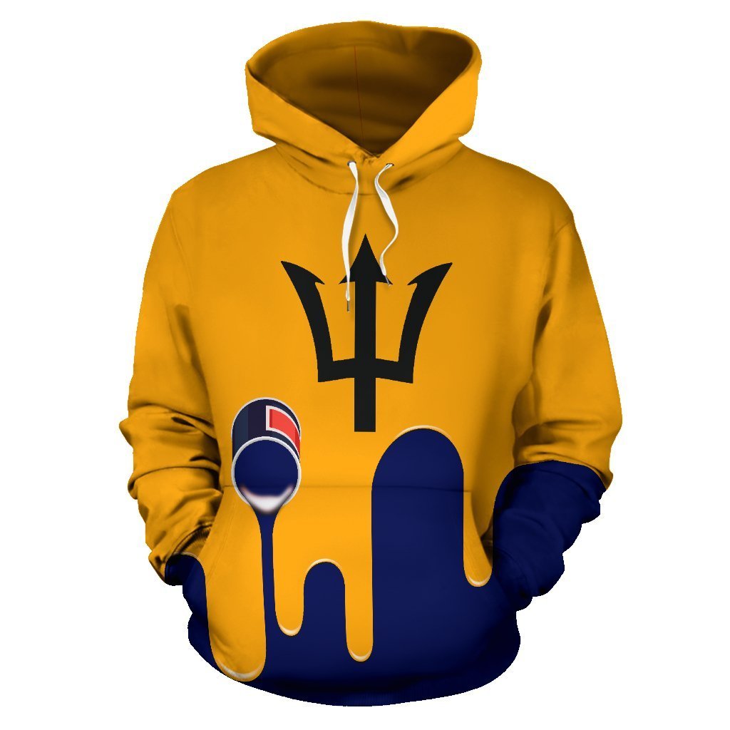 Barbados Flag Hoodie Bucket Spilling Paint - Amaze Style™-Apparel