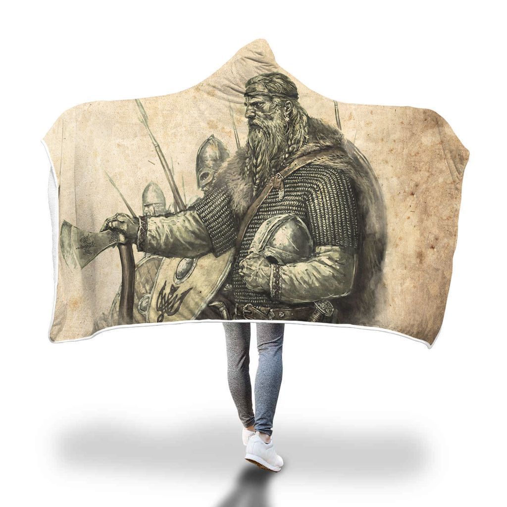 Viking Hooded Blanket - Viking Warrior Hooded Blanket PL084 - Amaze Style™-HOODED BLANKETS (P)