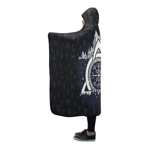 Vegvisir - The Magic Navigation Compass of Vikings In The Moutains Hooded Blanket PL103 - Amaze Style™-HOODED BLANKETS (P)
