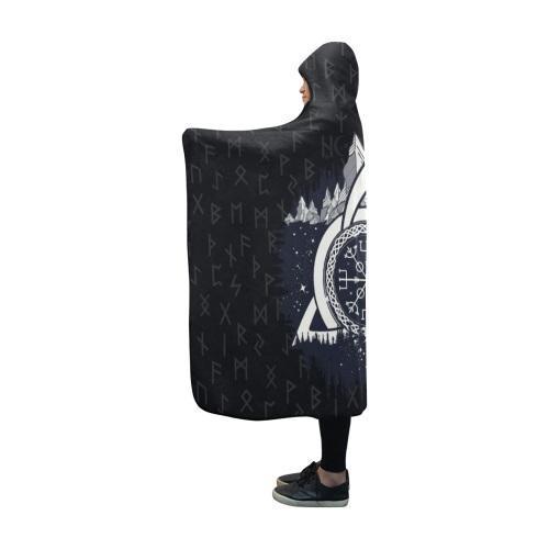 Vegvisir - The Magic Navigation Compass of Vikings In The Moutains Hooded Blanket PL103 - Amaze Style™-HOODED BLANKETS (P)