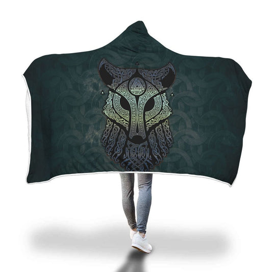 Viking Hooded Blanket - Viking Wolf Hooded Blanket PL109 - Amaze Style™-HOODED BLANKETS (P)