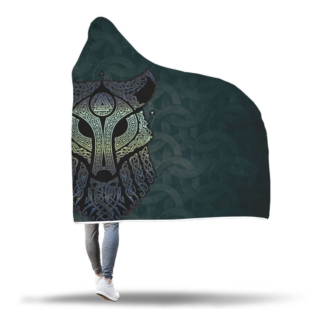 Viking Hooded Blanket - Viking Wolf Hooded Blanket PL109 - Amaze Style™-HOODED BLANKETS (P)