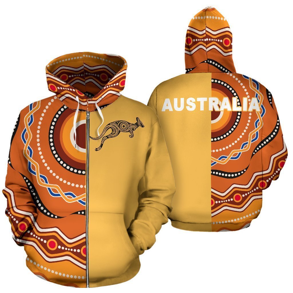 3D All Over Printed Australia Hoodie Kangaroo Aboriginal PL - Amaze Style™-Apparel