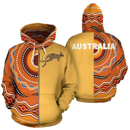 3D All Over Printed Australia Hoodie Kangaroo Aboriginal PL - Amaze Style™-Apparel