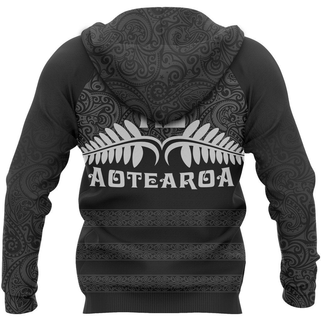 Aotearoa New Zealand Silver Fern Maori Hoodie White PL139 - Amaze Style™-Apparel