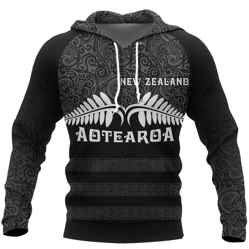 Aotearoa New Zealand Silver Fern Maori Hoodie White PL139 - Amaze Style™-Apparel