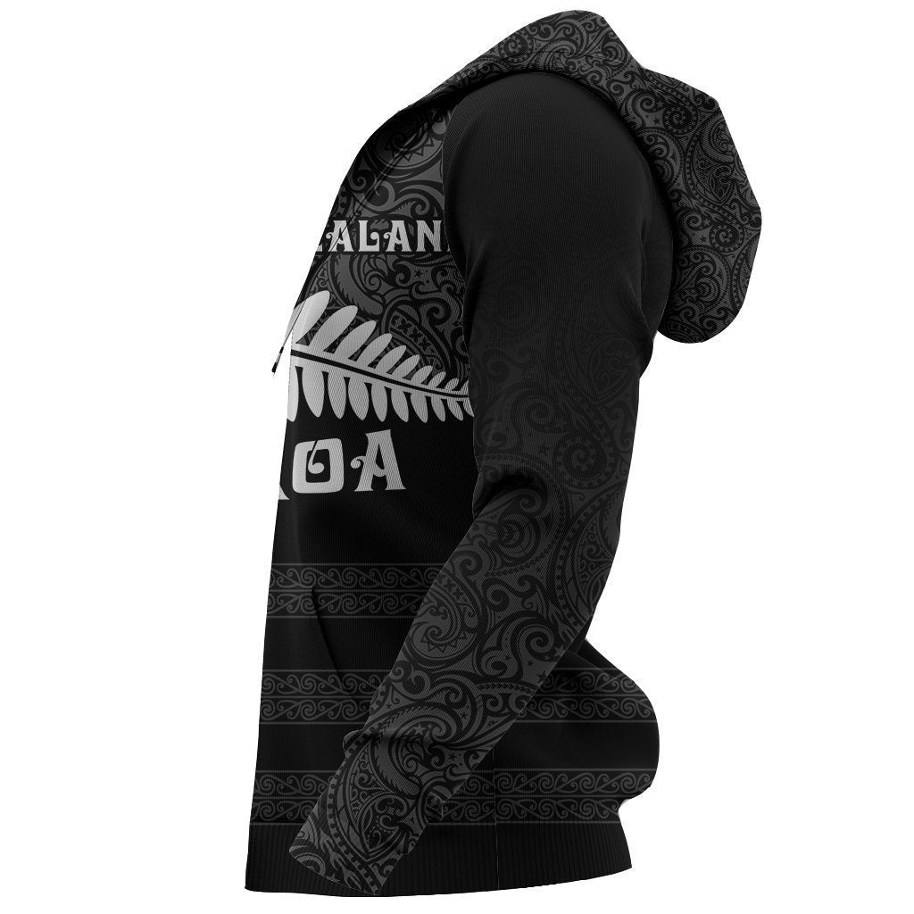 Aotearoa New Zealand Silver Fern Maori Hoodie White PL139 - Amaze Style™-Apparel
