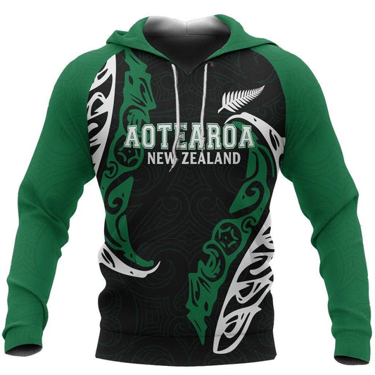 Aotearoa - New Zealand Hoodie Silver Fern PL250 - Amaze Style™-Apparel