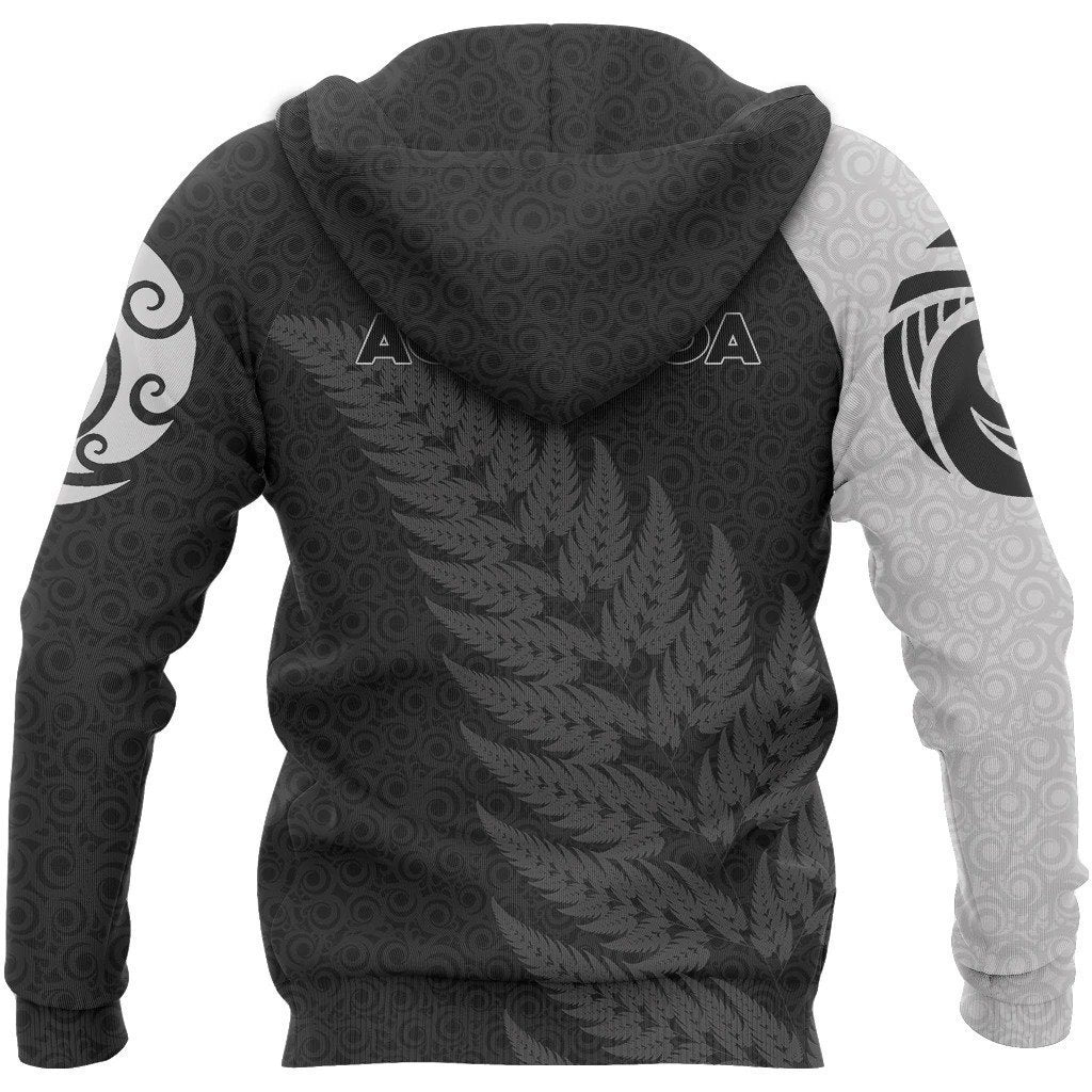 Aotearoa - New Zealand Hoodie Silver Fern Patterns Koru PL255 - Amaze Style™-Apparel