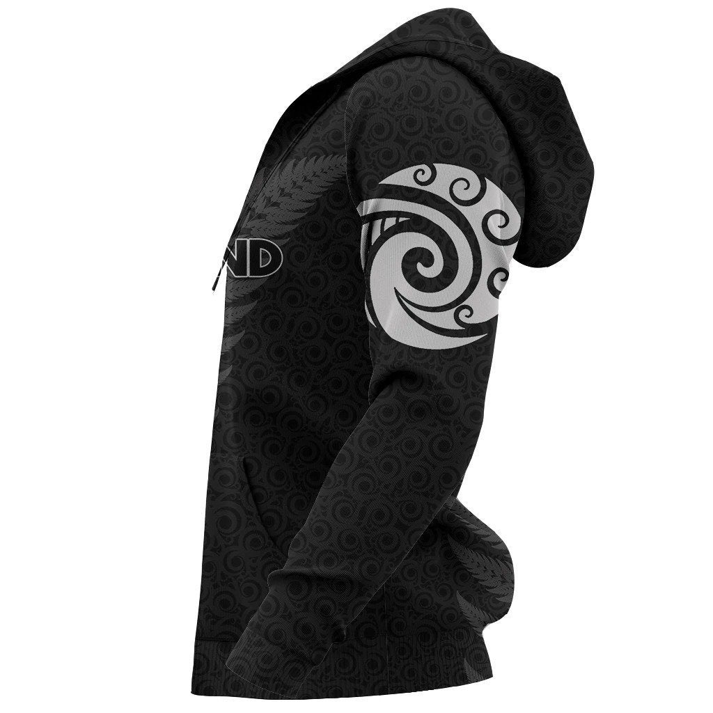 Aotearoa - New Zealand Hoodie Silver Fern Patterns Koru PL255 - Amaze Style™-Apparel