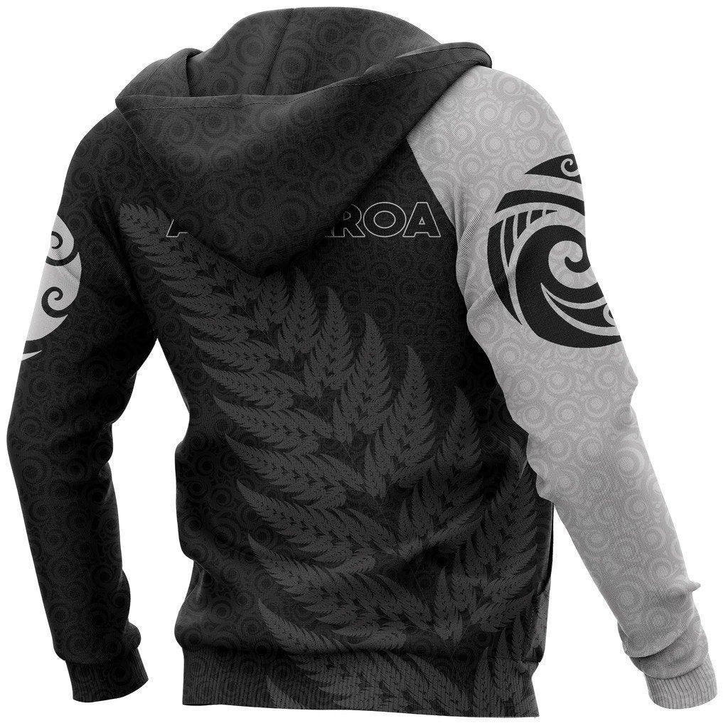 Aotearoa - New Zealand Hoodie Silver Fern Patterns Koru PL255 - Amaze Style™-Apparel