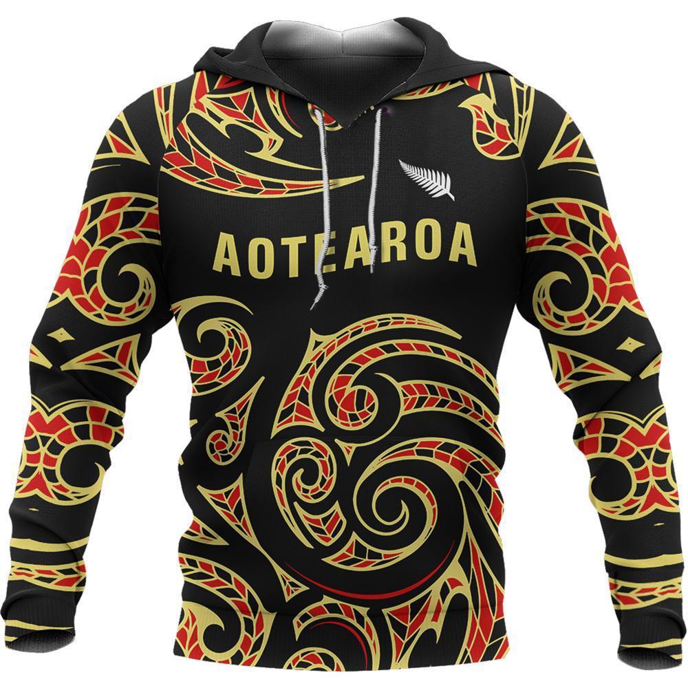 Aotearoa Zip-Up Hoodie Maori PL274 - Amaze Style™-Apparel