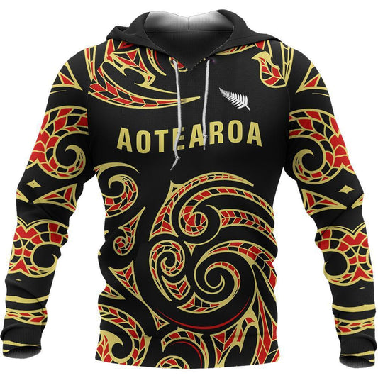 Aotearoa Zip-Up Hoodie Maori PL274 - Amaze Style™-Apparel