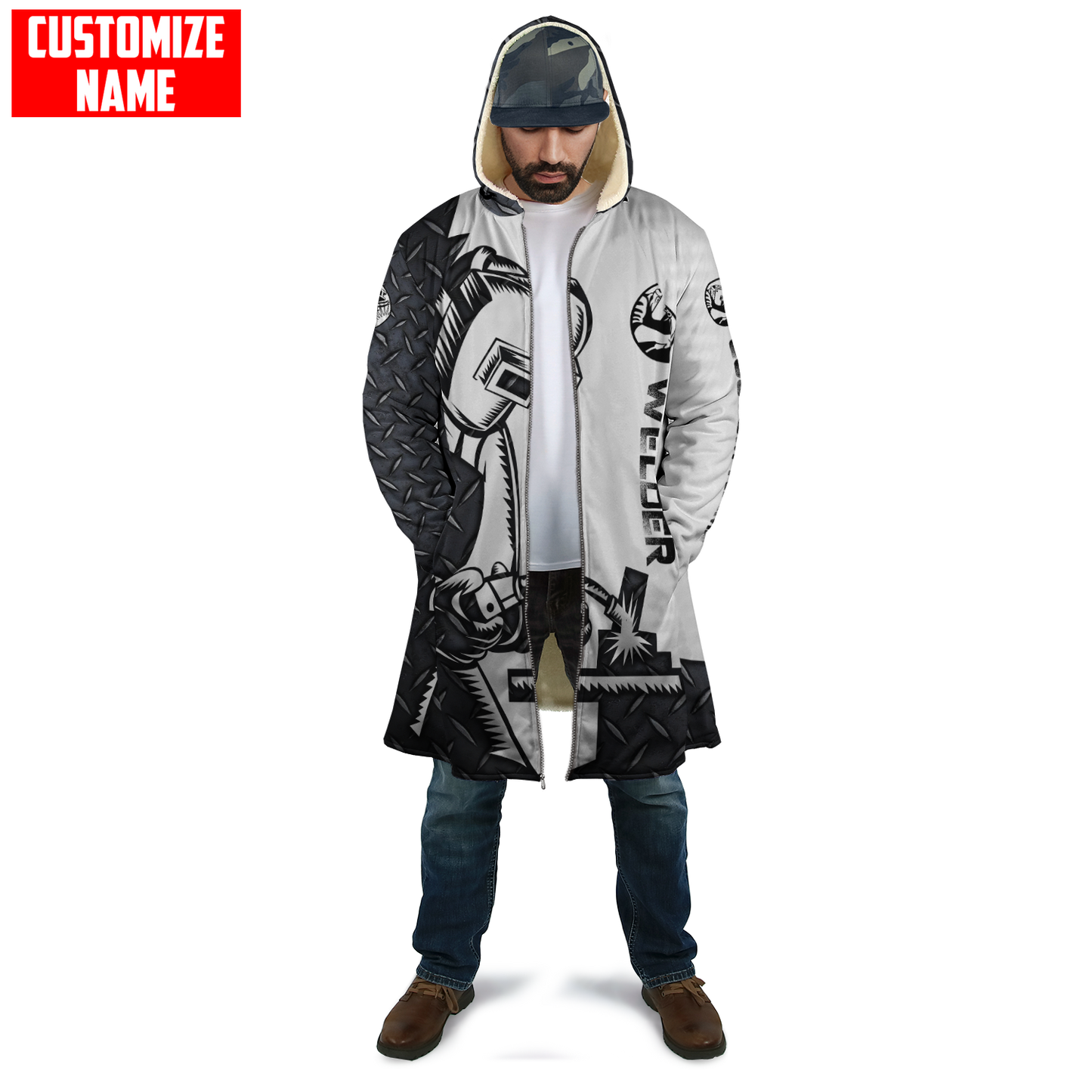 Tmarc Tee Personalized Welder 3D Printed Combo Zip Cloak & Sweatpant Welding For Winter