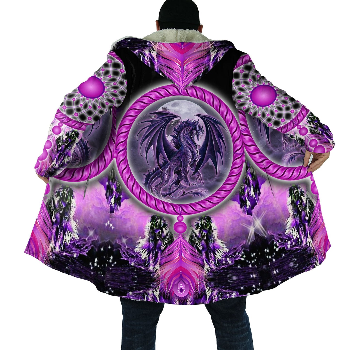 Tmarc Tee Dungeons and Dragons 3D All Over Printed Winter Shirts Purple