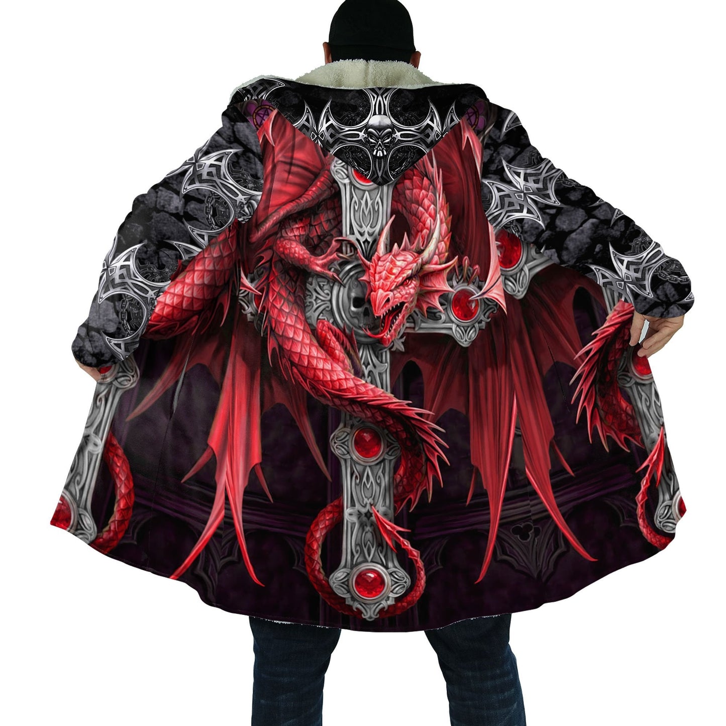 Tmarc Tee Dungeons and Dragons Red Tattoo 3D All Over Printed Winter Shirts