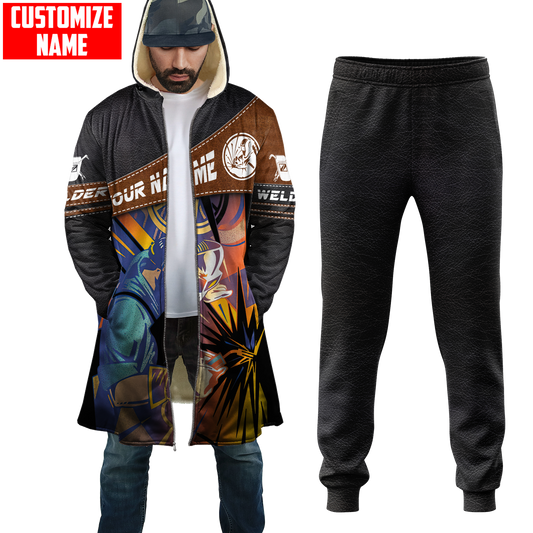 Tmarc Tee Personalized Welder 3D Printed Combo Zip Cloak & Sweatpant Welding For Winter