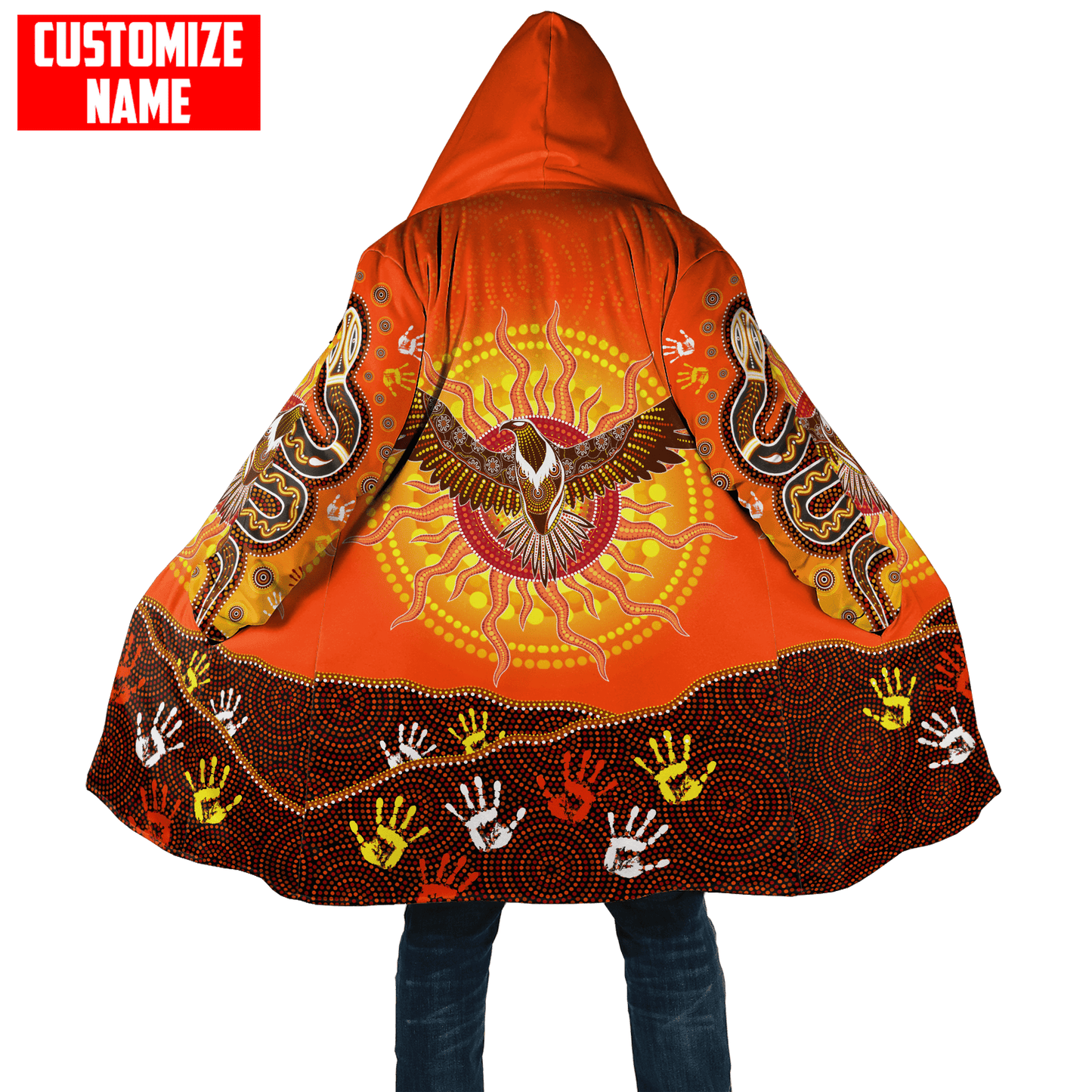 Aboriginal Eagle Flying into Sunset Custom name 3D printed winter shirts