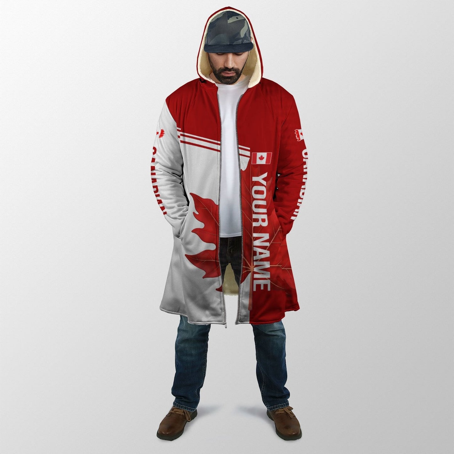 Canada Day No24 Personalized Maple Leaf Pullover Premium Unisex Hoodie