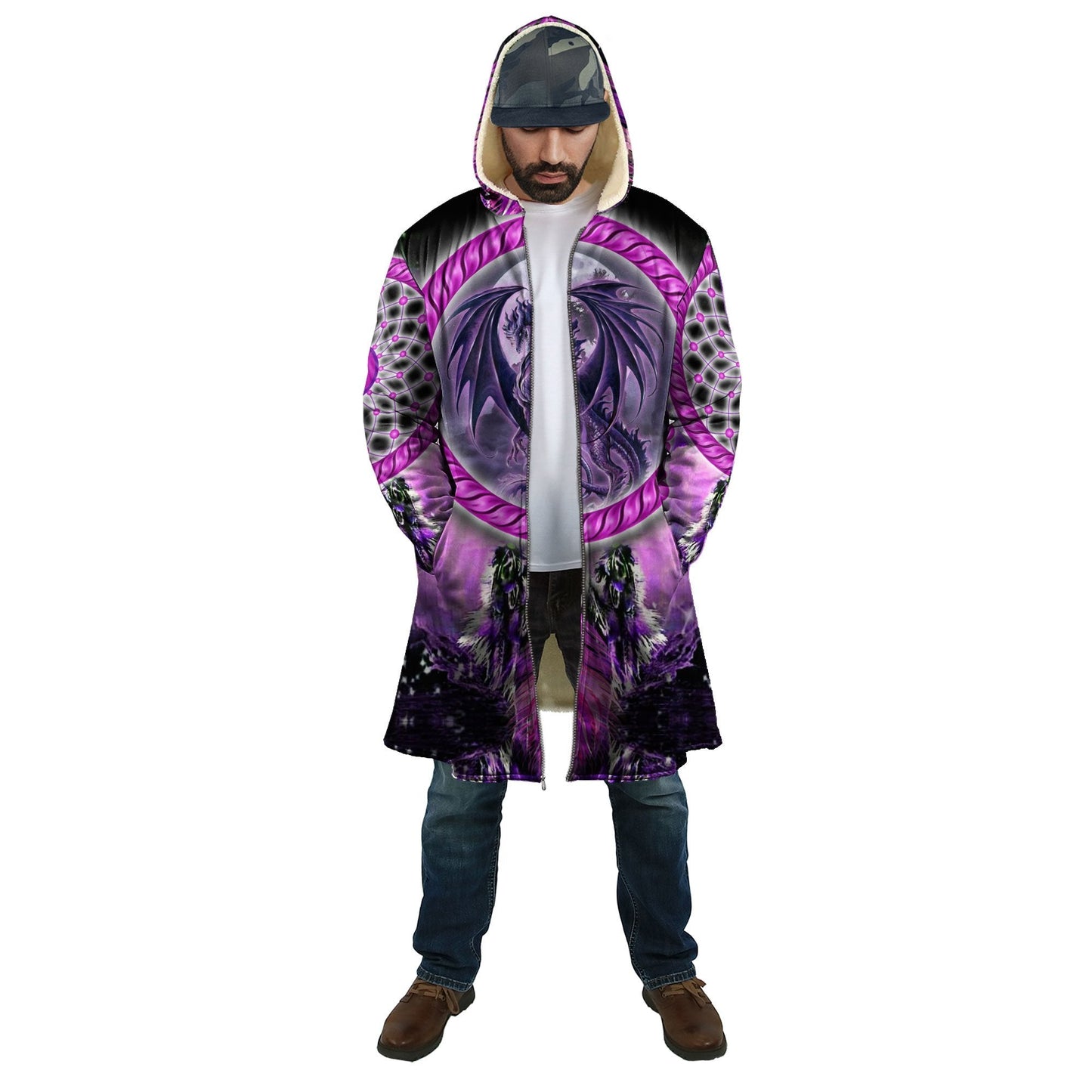 Tmarc Tee Dungeons and Dragons 3D All Over Printed Winter Shirts Purple