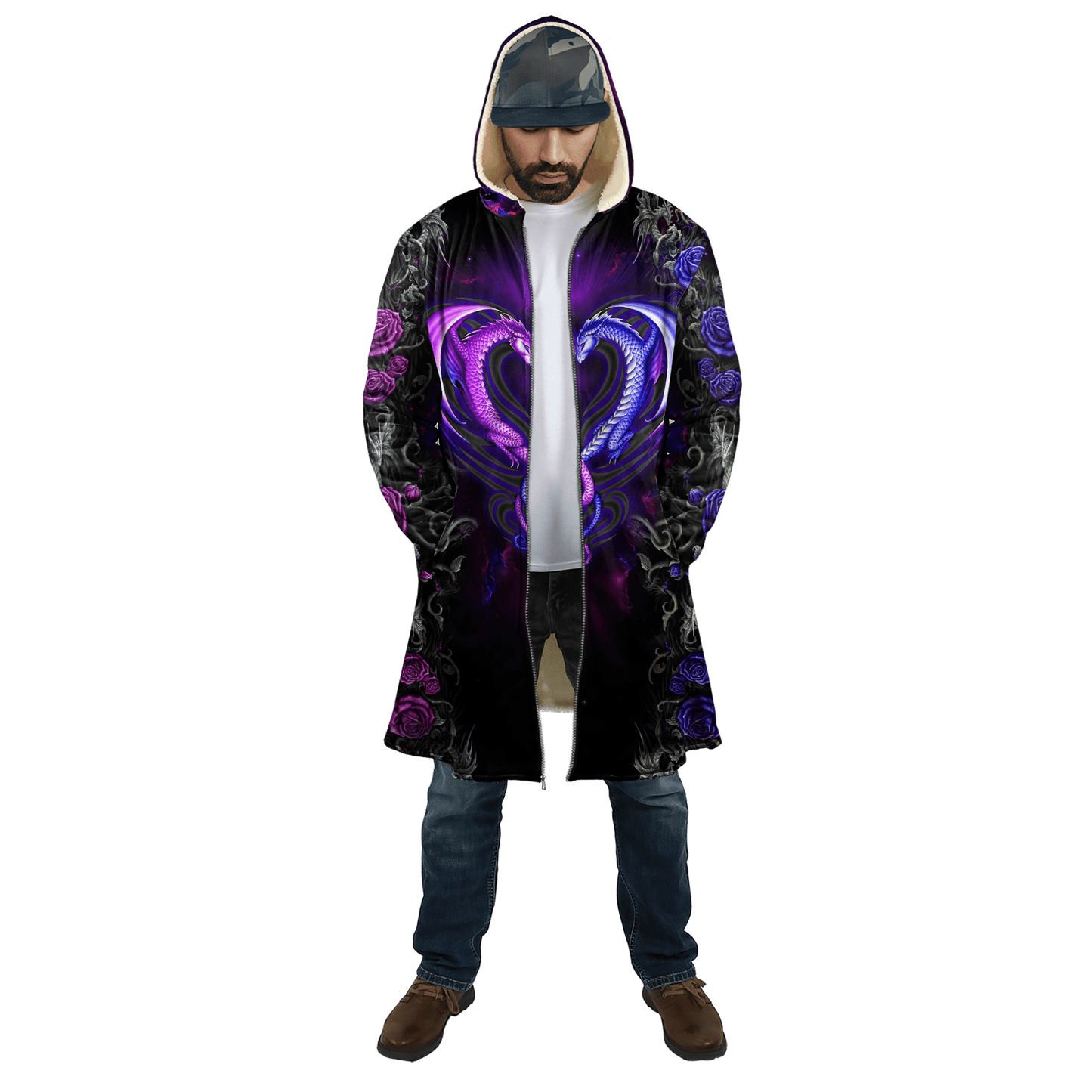 Tmarc Tee Dungeons and Dragons Couple 3D All Over Printed Shirts Purple