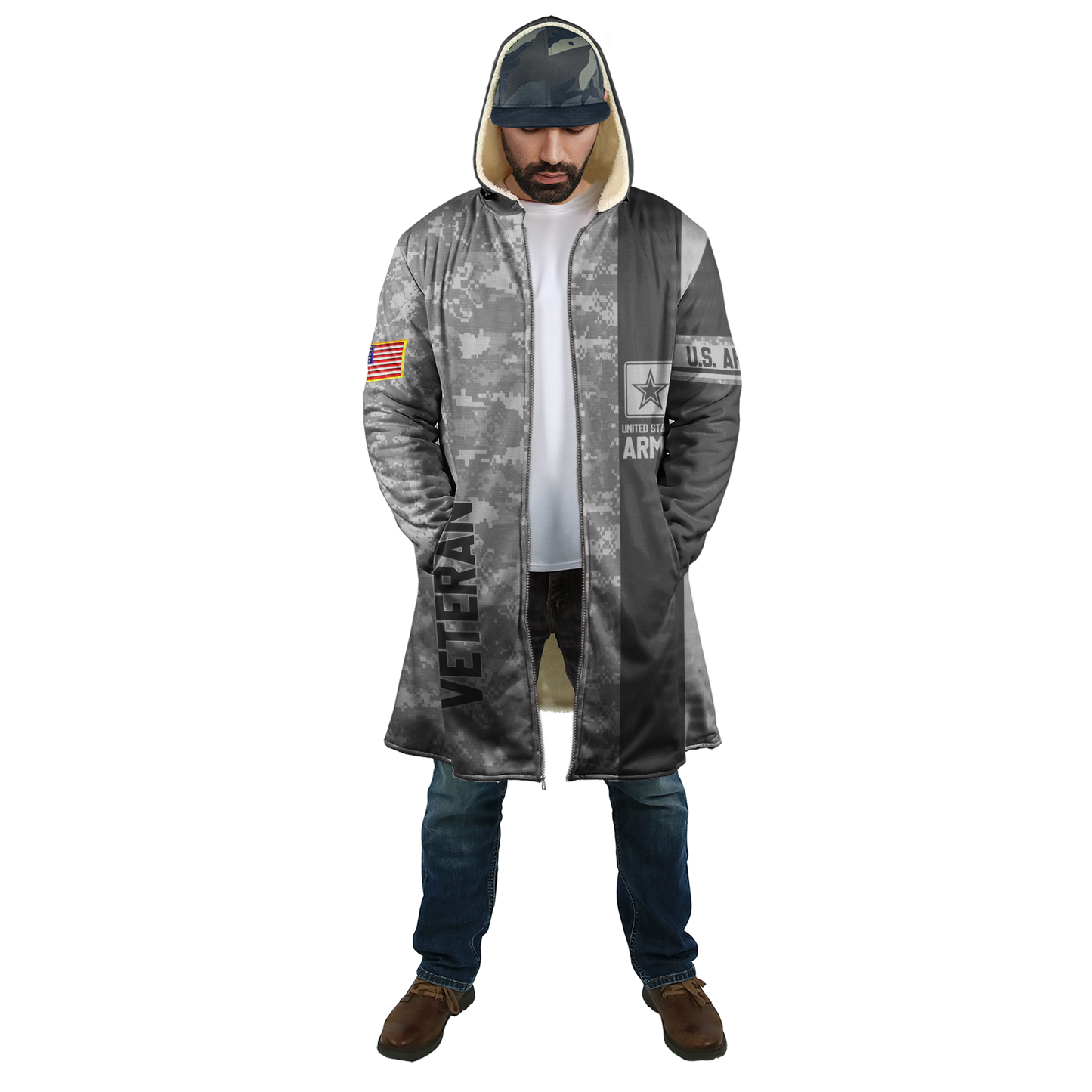 Premium Unique US Army Veteran Polo All Over Printed