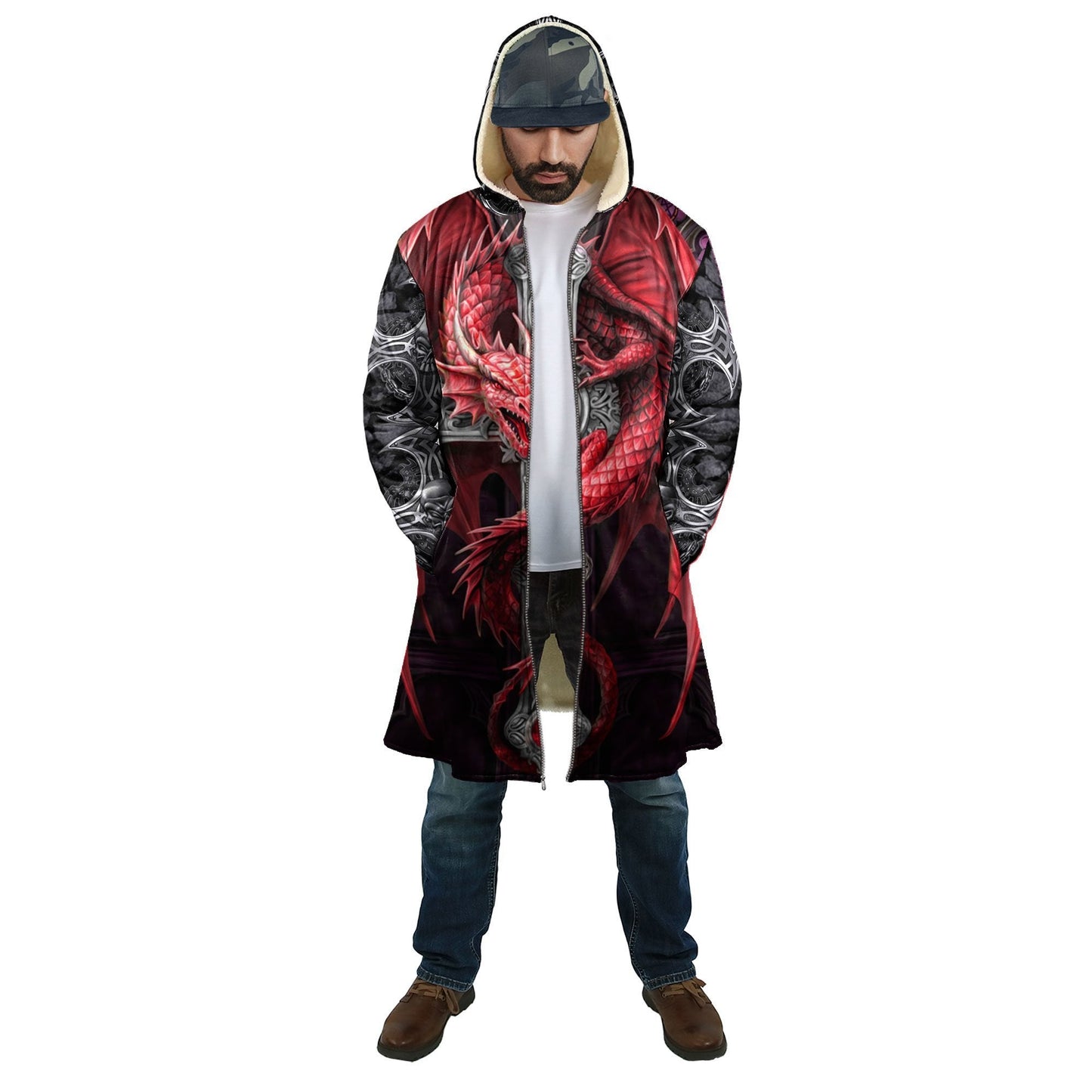 Tmarc Tee Dungeons and Dragons Red Tattoo 3D All Over Printed Winter Shirts