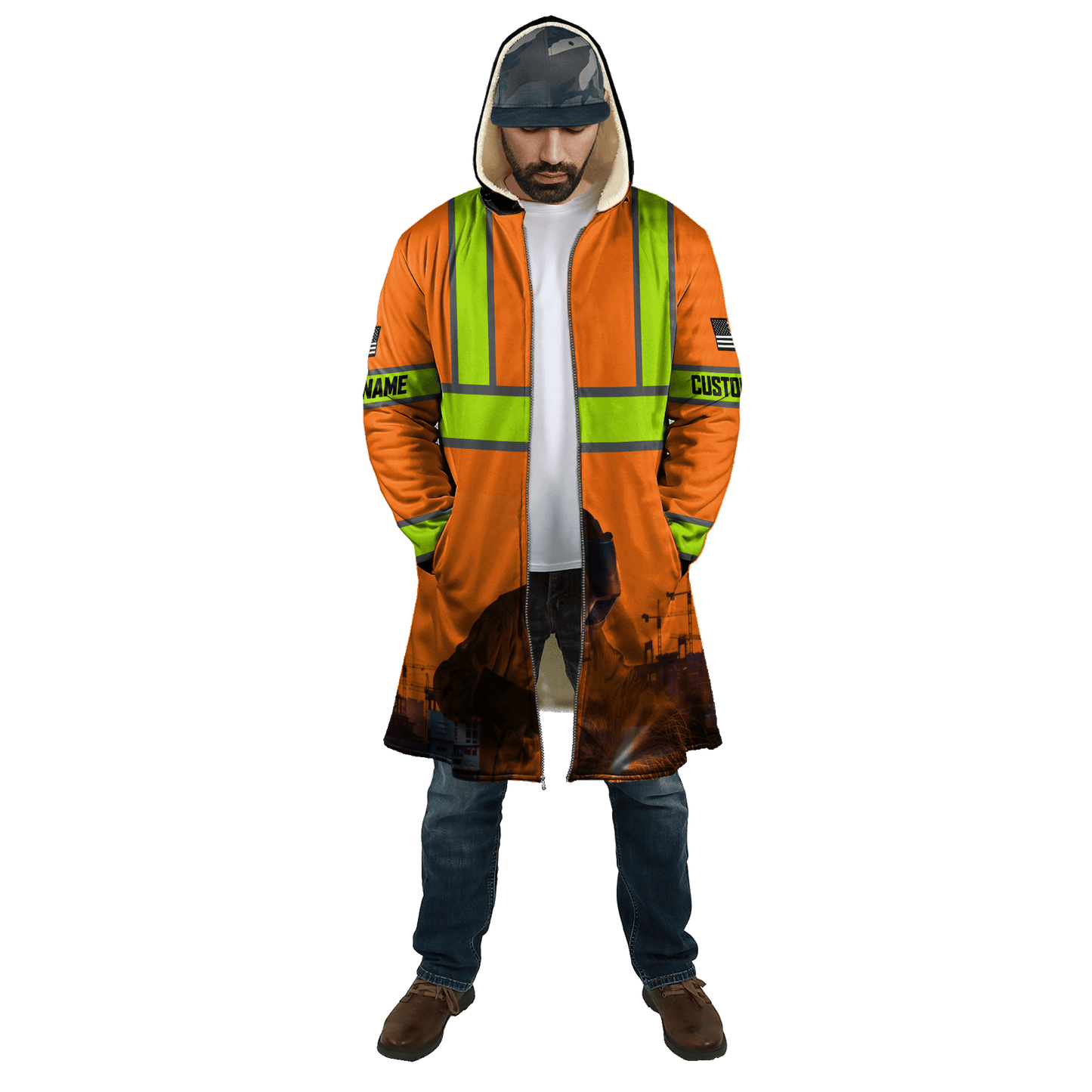 Tmarc Tee Personalized Welder 3D Printed Combo Zip Cloak & Sweatpant Welding For Winter
