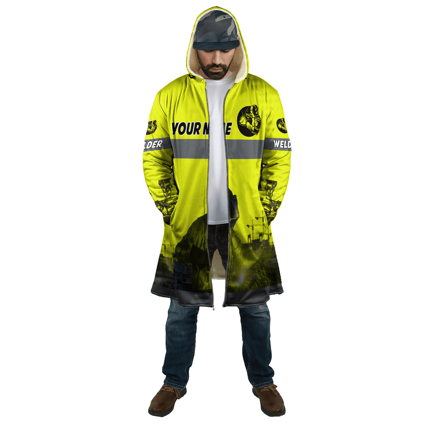 Tmarc Tee Personalized Welder 3D Printed Combo Zip Cloak & Sweatpant Welding For Winter