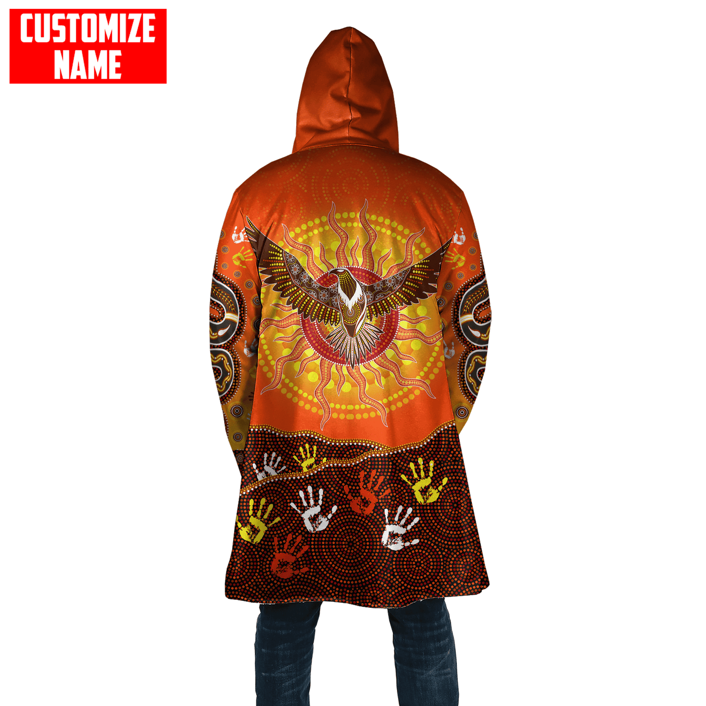 Aboriginal Eagle Flying into Sunset Custom name 3D printed winter shirts