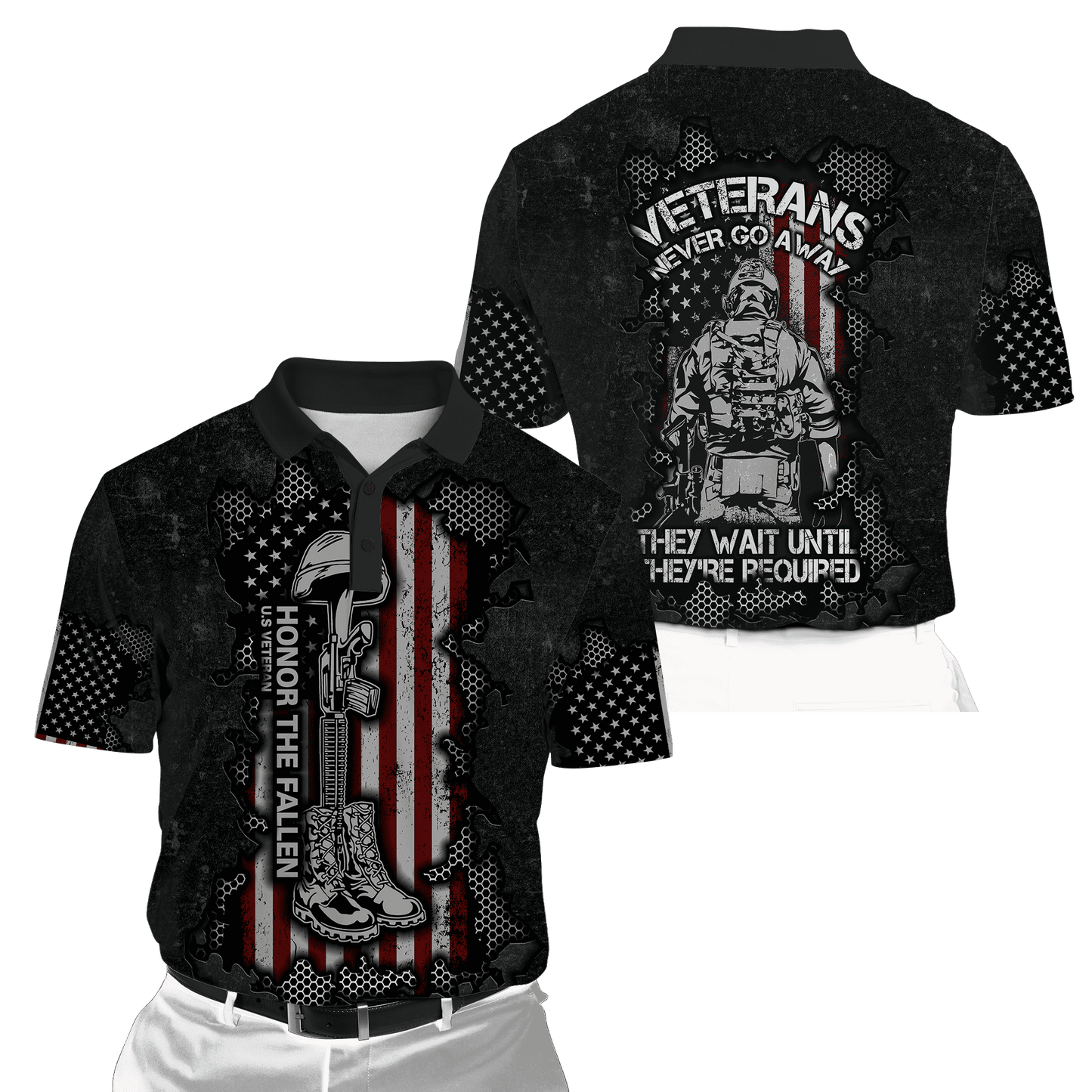 US Veteran never go away 3d printed shirts Proud Military