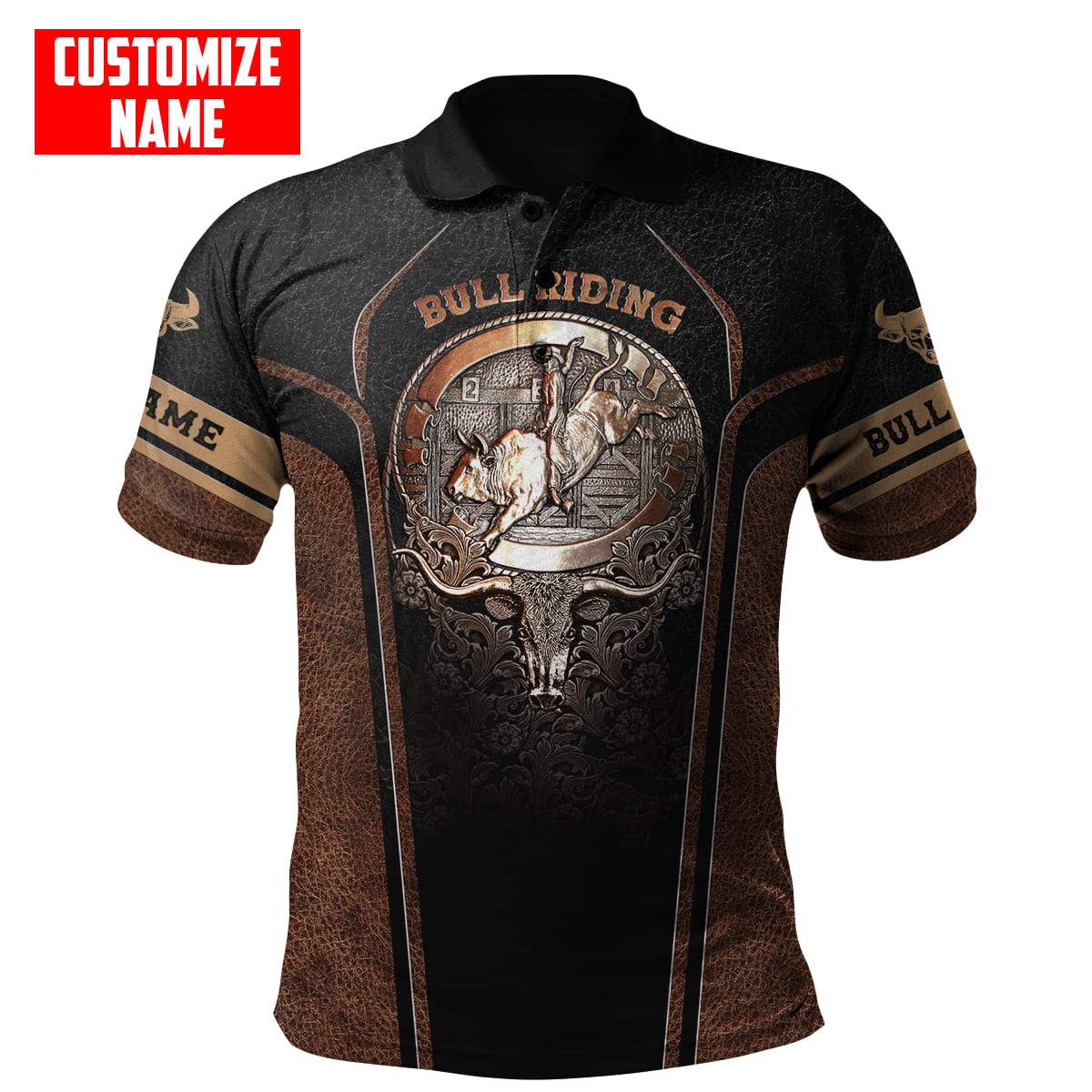 Tmarc Tee Personalized Name Bull Riding Metal Logo 3D All Over Printed Unisex Shirts