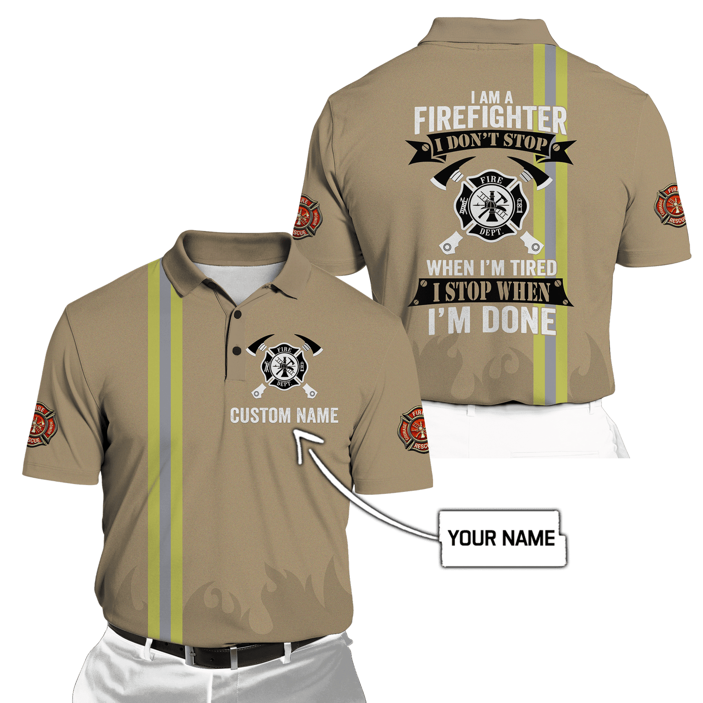 Customize Name Firefighter 3D All Over Printed Unisex Shirts