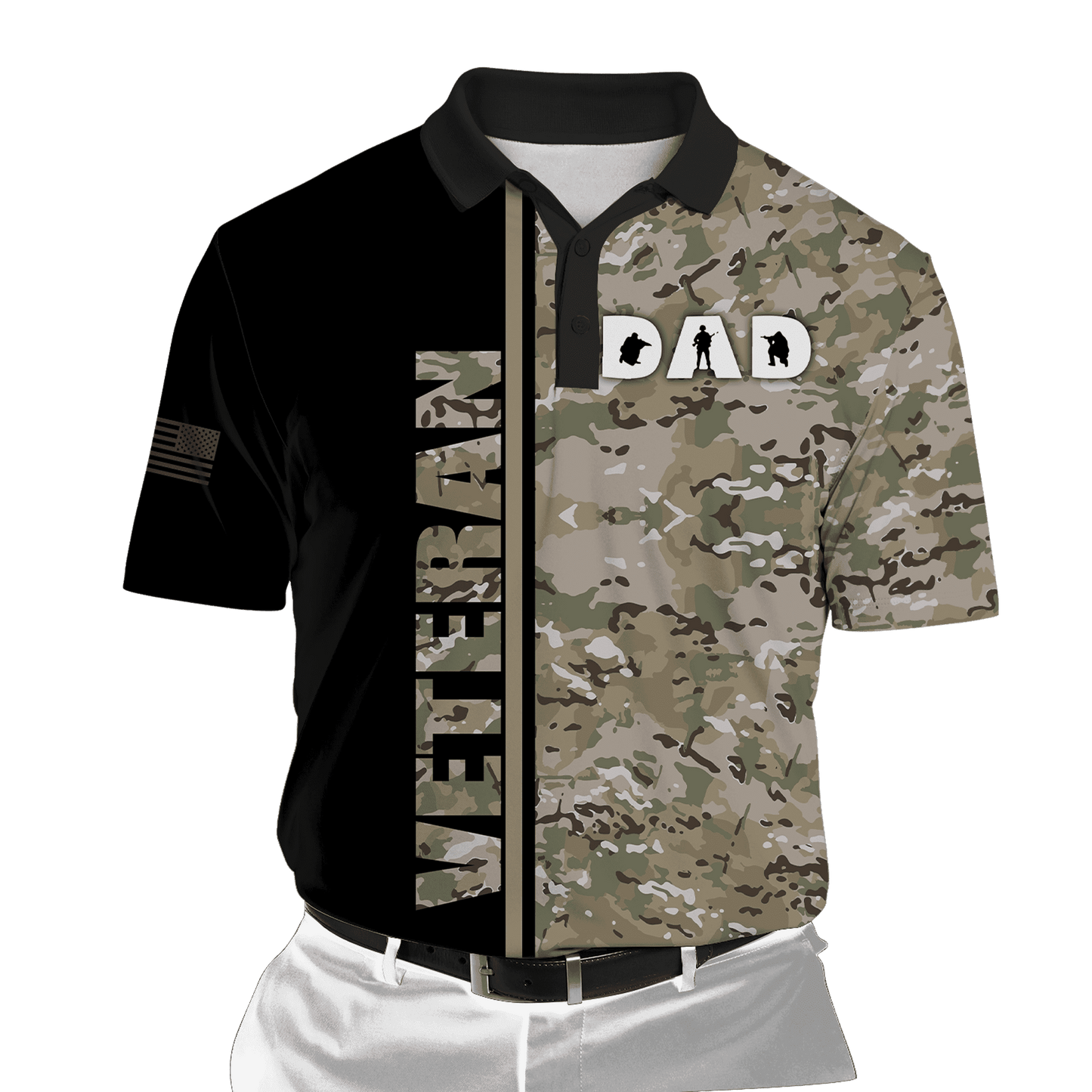 US Veteran Dad Camo 3d printed shirts Proud Military