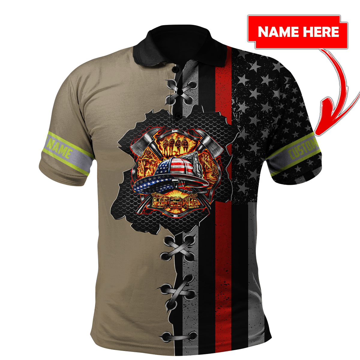 Customize Name Firefighter 3D All Over Printed Unisex Shirts