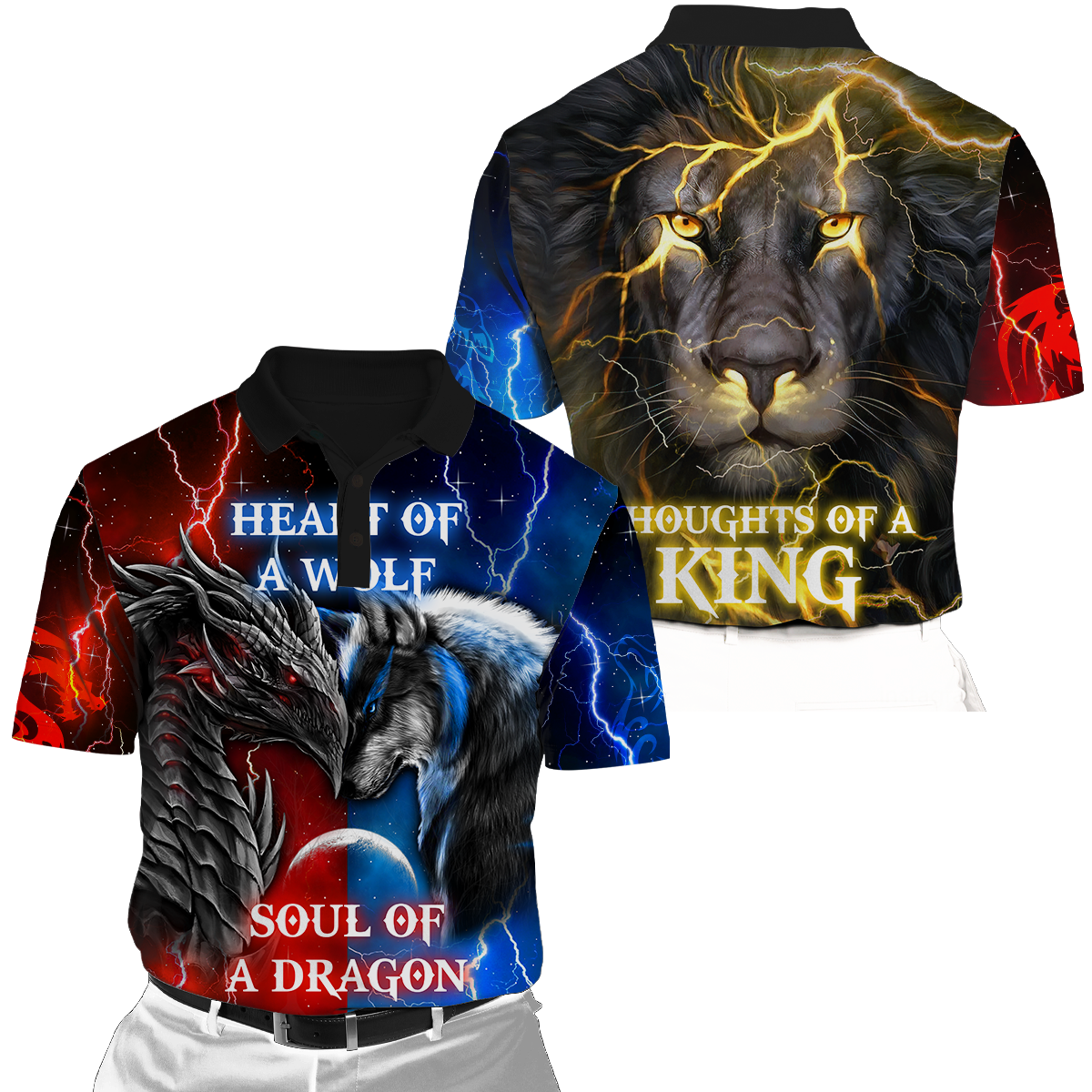 The Power Of Three Souls Dragon Wolf Lion 3D All Over Printed Unisex Shirts