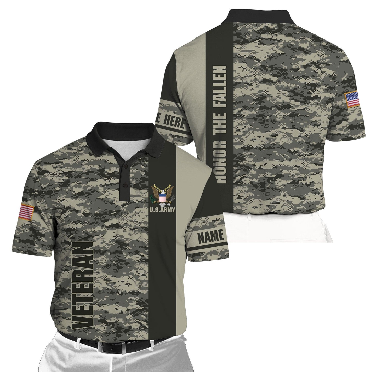 US Army Veteran  Personalized name 3D All Over Printed Unisex Shirts