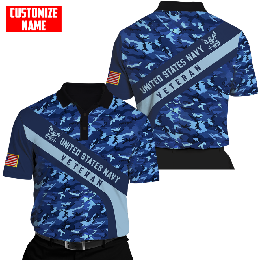 Premium Unique U.S Air Force Veteran Polo All Over Printed Personalized Shirt