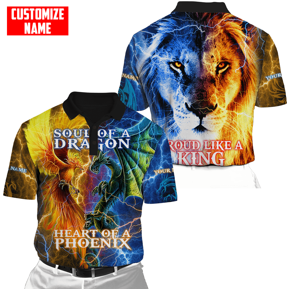 The Power Of Three Souls Dragon Phoenix Lion 3D All Over Printed Unisex Shirts